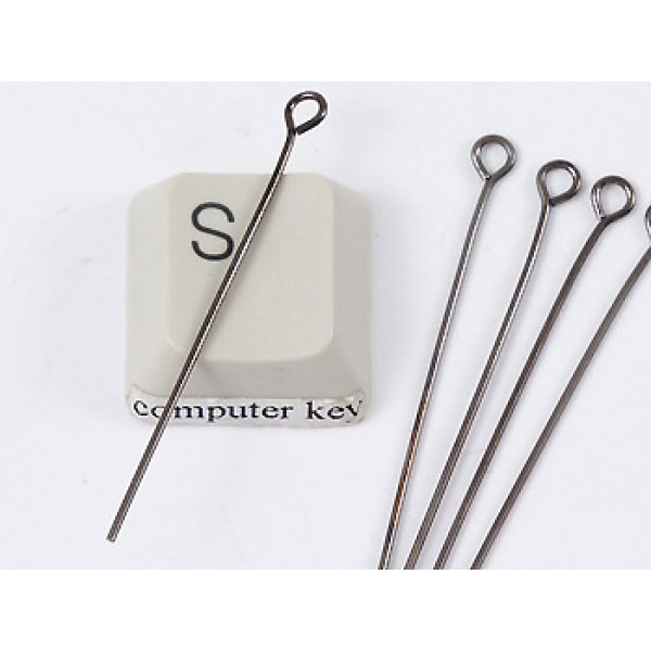 Eye Pin, 1.5 inch (38mm), 0.7mm dia, gunmetal black, per 50