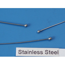Head Pin, Ball Head, 50mm x 0.7mm, 304 stainless steel, bag of 50