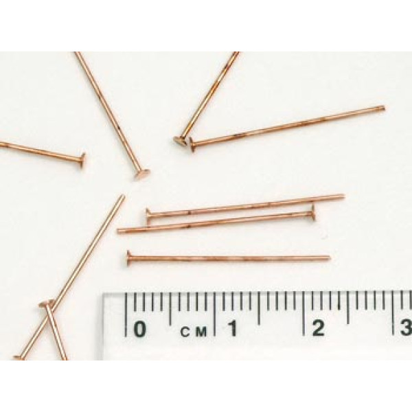 Head Pin, 23mm, Thin, Copper plate, bag of 100