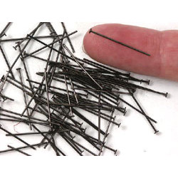 Head Pin, 23mm, Thin, Gunmetal black, bag of 100
