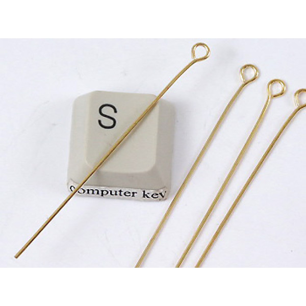 Eye Pins, 50cm (2") x 0.7mm, gilt, per 100