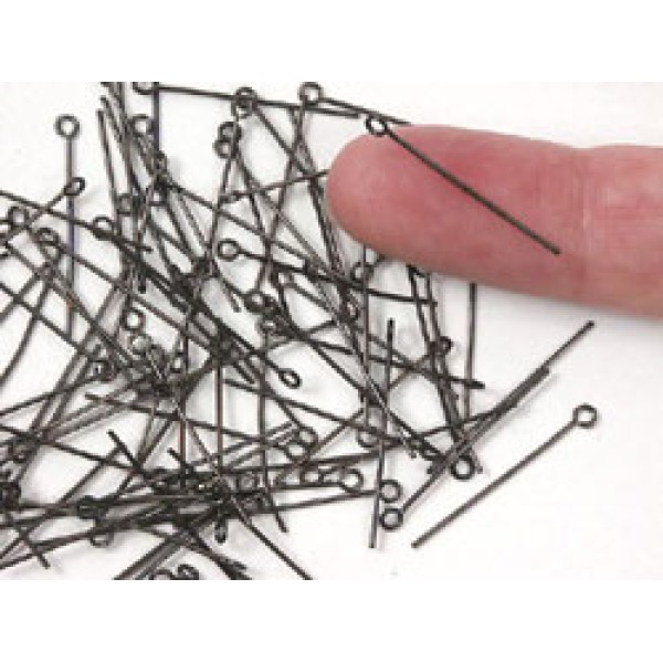 Eye Pin, 7/8 inch, Thin, Gunmetal black, bag of 100