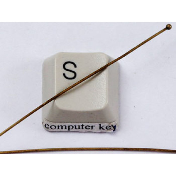 Head Pin, 70mm x 0.6mm, ant. brass with ball head, bag of 100