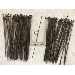 Head Pin, 2 inch, Thin, ant. copper with ball head, bag of 100