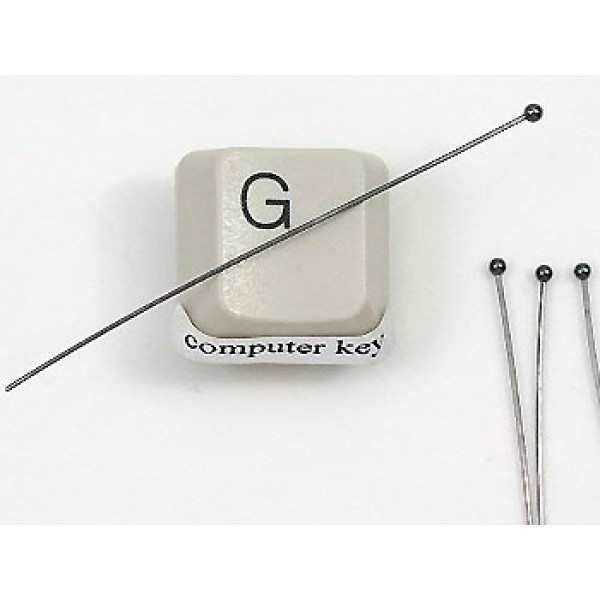 Head Pin, 2 inch, Thin, black with ball head, bag of 100