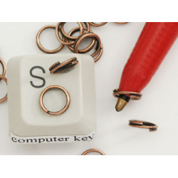 Split Rings, 6mm, antique copper plate, bag of 100