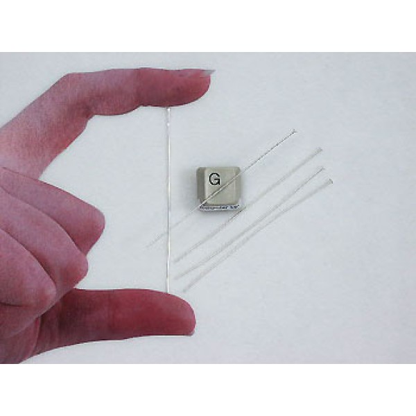 Head Pin, 70mm long, firm, silver plate, each
