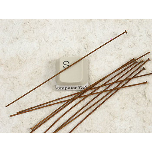 Head Pin, 3 inch, firm, antiqued brass, each