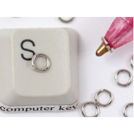 Jump rings, round, 4mm x 0.7mm, Nickel, per 100