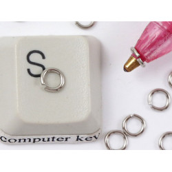 Jump rings, round, 4mm x 0.7mm, Nickel, per 100