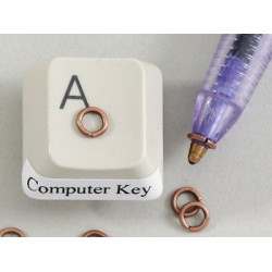 Jump rings, round, 4mm x 0.7mm, ant. copper plate, per 100