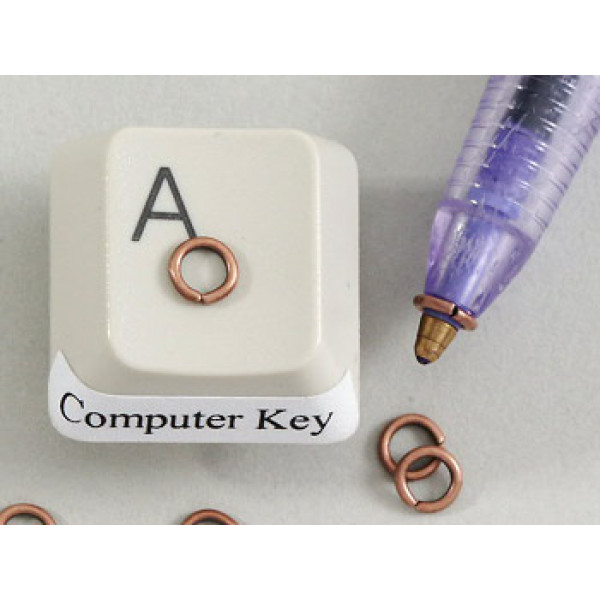 Jump rings, round, 4mm x 0.7mm, ant. copper plate, per 100