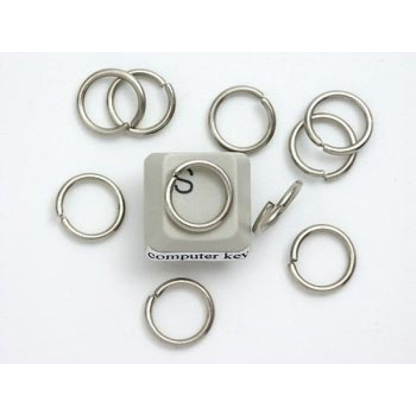 Jump Ring, 12mm OD, round, super hard solid nickel silver, each