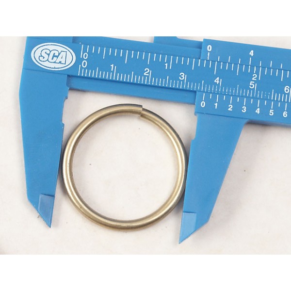 Jump Ring, round, 35mm x 3.1mm, solid brass, each