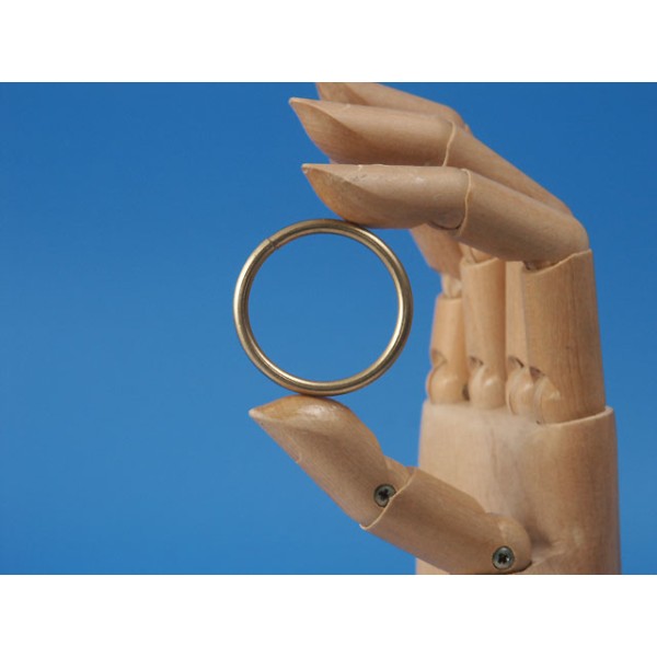 Jump Ring, round, 35mm x 3.1mm, solid brass, each