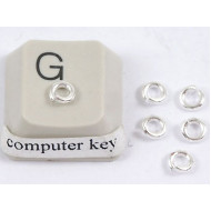 Jump rings, round, 4.3mm x 0.9mm, thick, silver plate, per 100