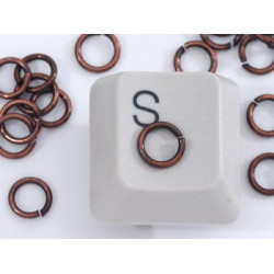 Jump rings, round, 5mm x 0.78mm, ant. copper, bag of 100