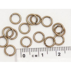 Jump rings, round, 6mm x 1.0mm, NF ant. brass, per 100