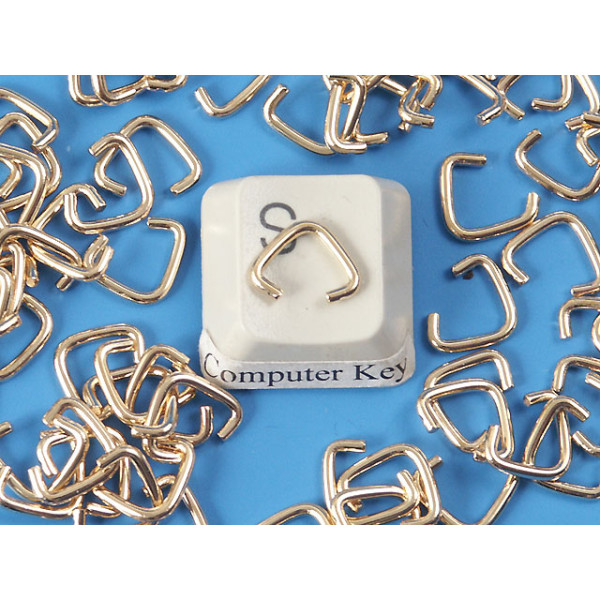 Jump rings, triangle, 7.5x7.0x12mm, NF gilt plate, bag of 50