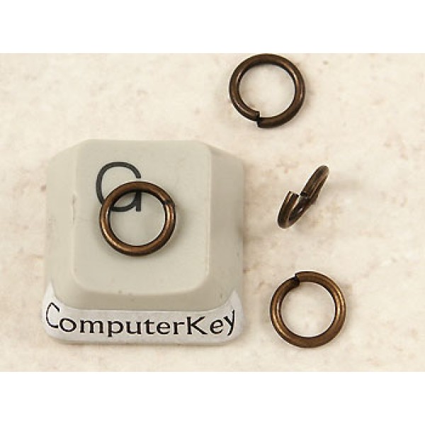 Jump rings, round, 7mm x 1.0mm, NF antique bronze plate, per 100