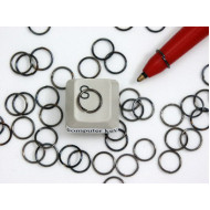 Jump rings, round, 8mm OD, fine, gunmetal black,  per 100