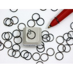 Jump rings, round, 8mm OD, fine, gunmetal black,  per 100