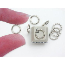 Jump Ring, 10mm x 1.2mm, round, nickel plate, per 50