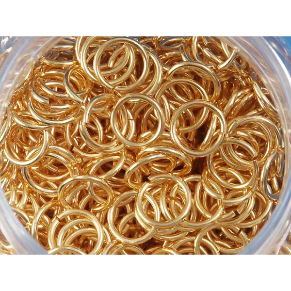 Jump Ring, 10mm OD, round, golden, per 50