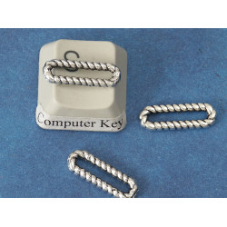 Twist Linking Oval Ring 16x5.5mm, antique silver plate, each