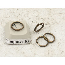 Split Ring, 9mm, antiqued brass plate, bag of 100