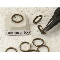 Split Ring, 9mm, antiqued brass plate, bag of 100