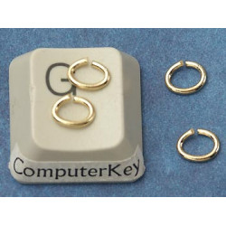 Jump rings, oval, 4.5x6mm, NF Gilt, per 100
