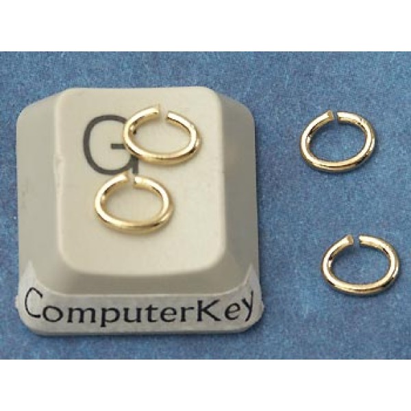 Jump rings, oval, 4.5x6mm, NF Gilt, per 100