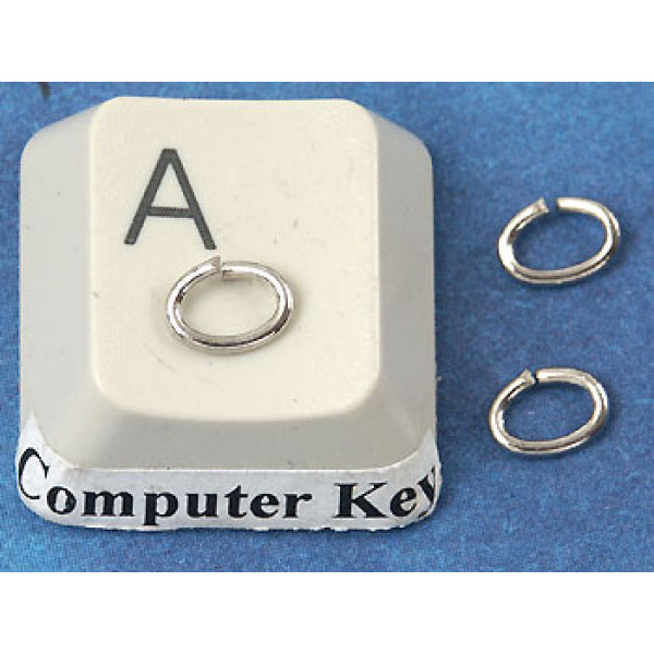 Jump rings, oval, 4x5.5mm, nickel free, bag of 100