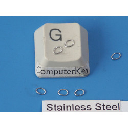 Jump rings, 2.5 x 3.0mm tiny fine oval, 304 stainless steel, per 100