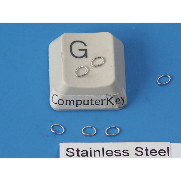 Jump rings, 2.5 x 3.0mm tiny fine oval, 304 stainless steel, per 100