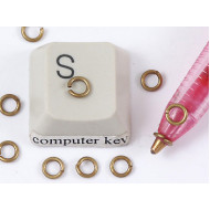 Jump rings, round, 4mm x 0.65mm, antiqued brass, per 100