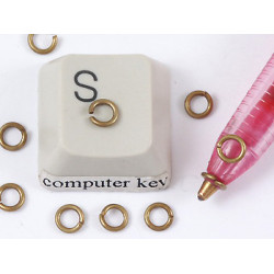 Jump rings, round, 4mm x 0.65mm, antiqued brass, per 100