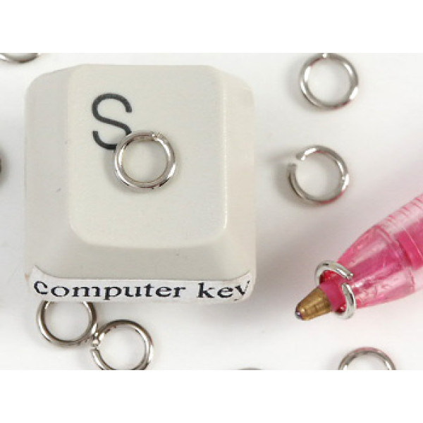 Jump rings, round, 5mm x 0.8mm, nickel free, per 100