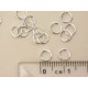 Jump rings, round, 5mm x 0.7mm, silver plate, per 100