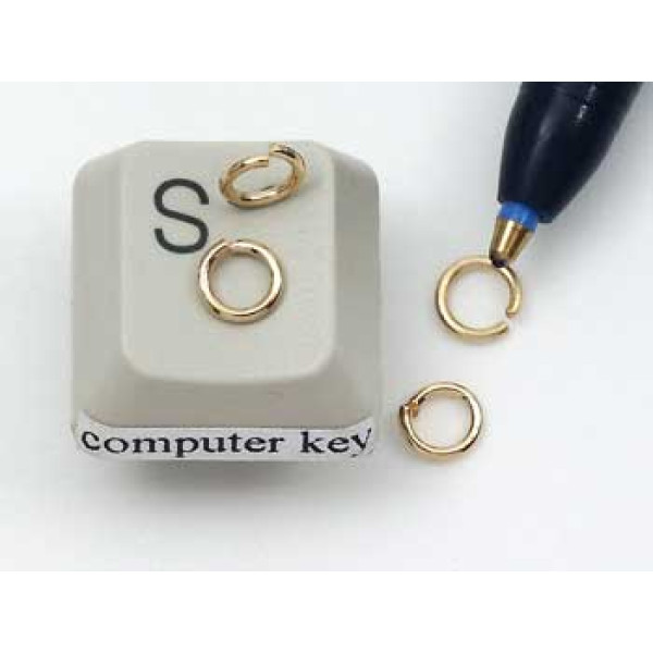 Jump rings, round, 5mm x 0.8mm, NF gilt plate, per 100