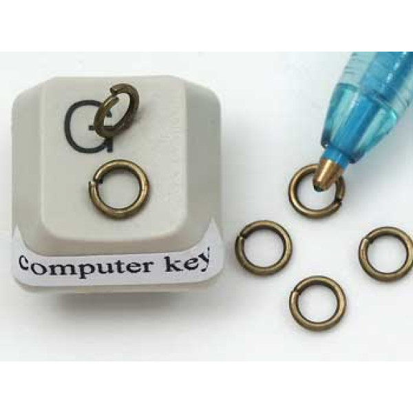 Jump rings, round, 5mm x 0.8mm, antiqued brass, per100