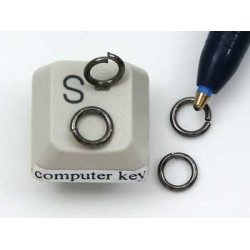 Jump rings, round, 6mm x 0.9 mm, NF gunmetal black, per 100