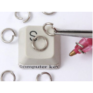 Jump rings, round, 7mm x 1.0mm, nickel free nickel colour, per 100