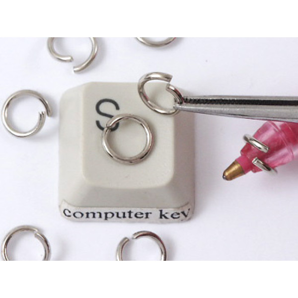 Jump rings, round, 7mm x 1.0mm, nickel free nickel colour, per 100