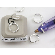 Jump rings, round, 7mm x 1.0mm, NF silver plate, per 100