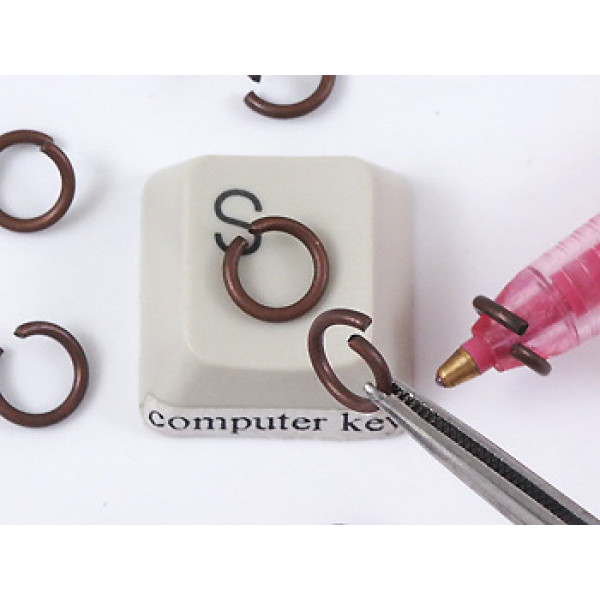 Jump rings, round, 7mm x 1.0mm, thick, dark ant. copper, per 100
