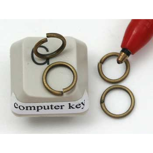 Jump rings, round, 8mm x 1.0mm, NF ant. bronze, per 100