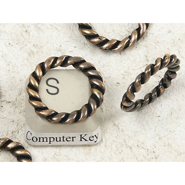 Alloy Linking Ring  19mm, antique brass plate, each