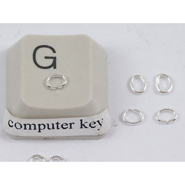 Jump Rings, oval, 3.0 x 3.8mm, NF silver plate, per 100